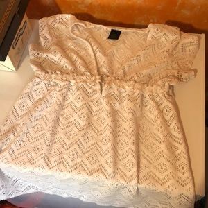 White bathing suite cover